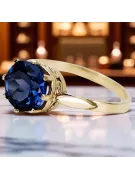 14k żółte złoto Szafir Pierścionek Styl Vintage vrc366y